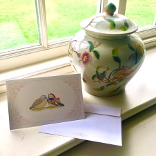 Mandarin Duck Art Card by Paula Kuitenbrouwer